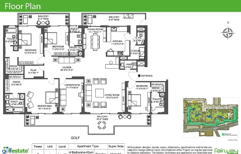 m3m golf estate floor plan 2