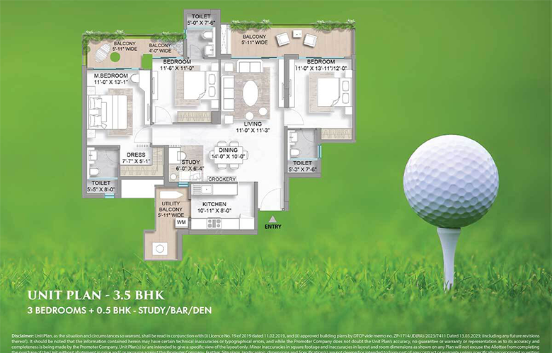 m3m golf hills floor plan