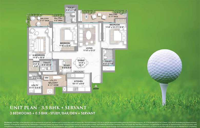 m3m golf hills floor plan