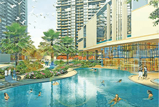 m3m heights swimming pool with club