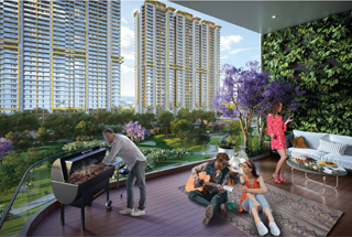 m3m mansion balcony barbeque area