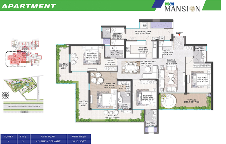 m3m mansion floor plan 1